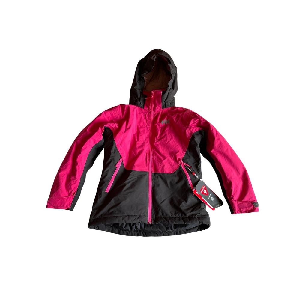 Helly Hansen‎ Jr Stella Jacket Girls 12 Pink Black Insulated Ski Coat NEW